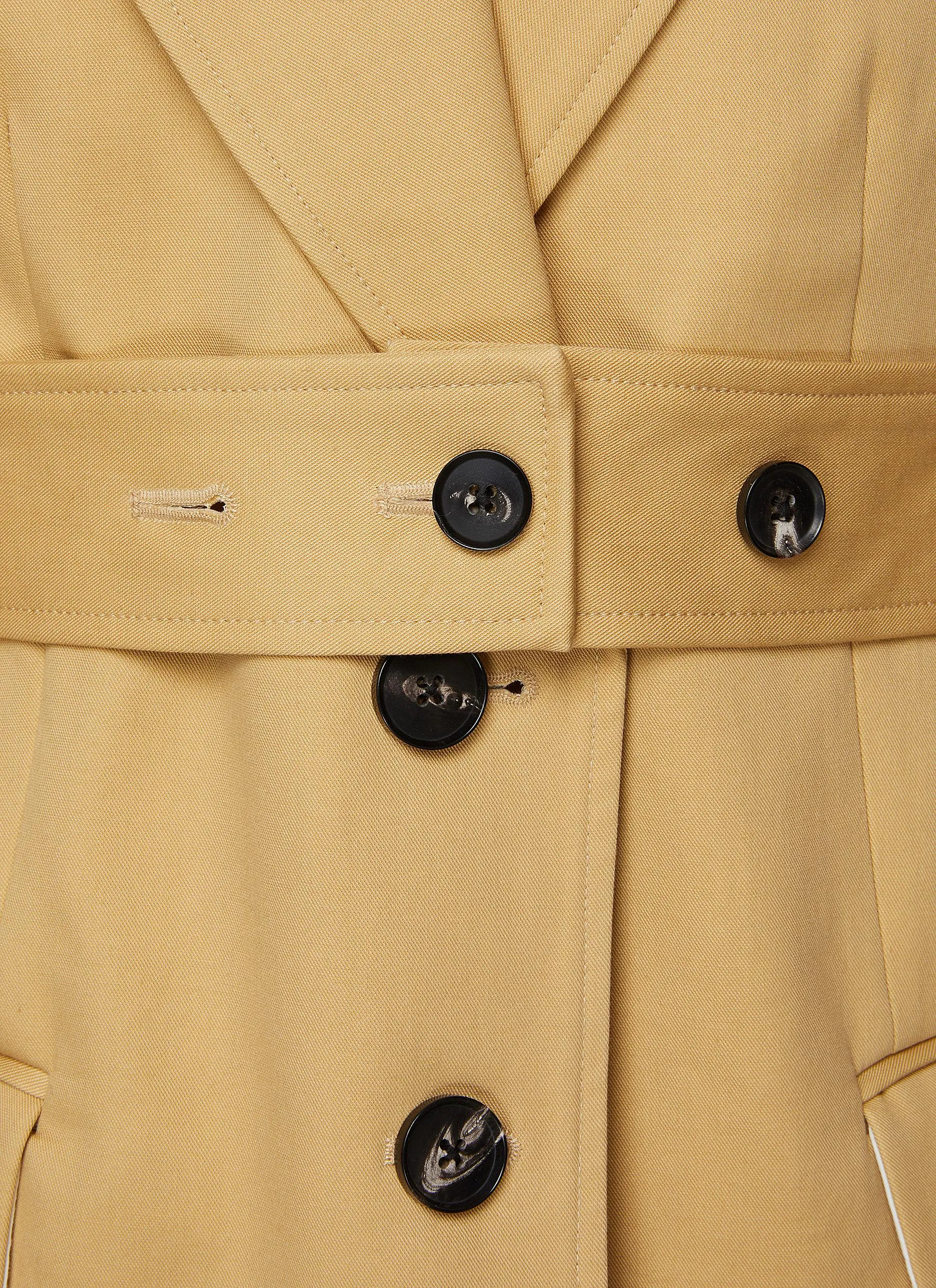 -----------CO ---- ------------ ----Single Breasted Belted Cotton Blazer --