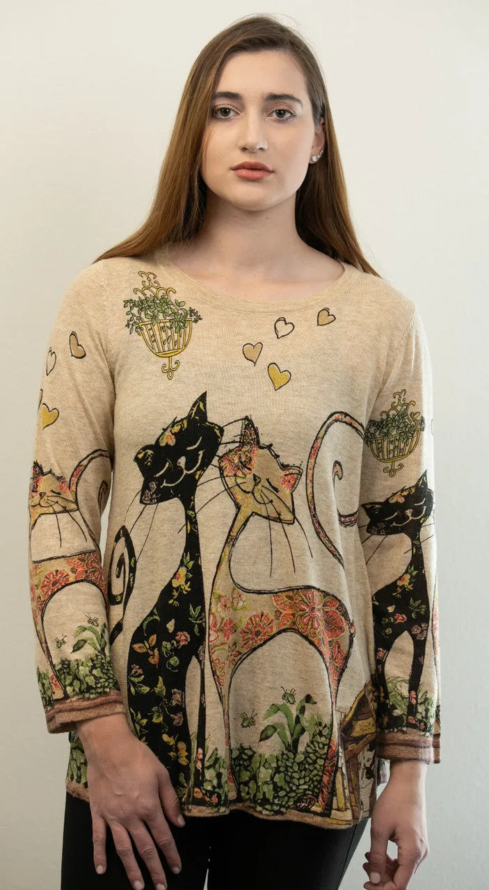 22721 Shana Basic Sweater-Cats