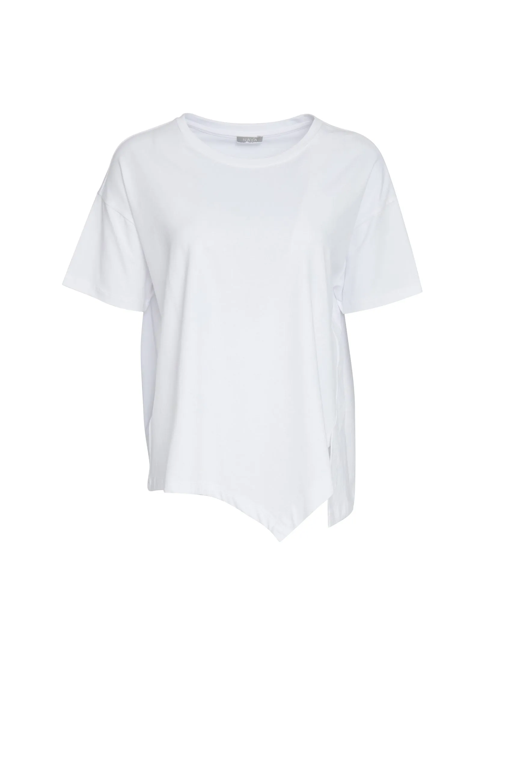 24112- Naya Top with cut away @ hem- White