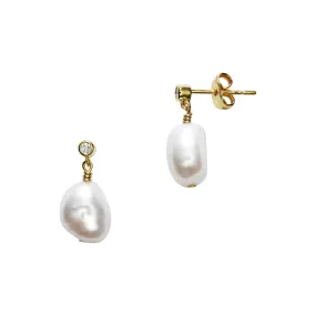 ANNI LU Pearly Drop Earrings - Gold Pearl