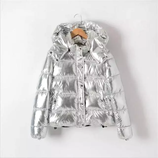 Ashoreshop Ladies Long sleeve Silver Thick Parka Winter Jacket