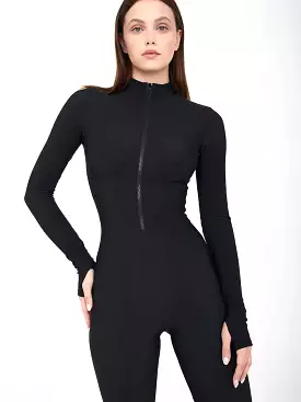 Autumn Winter Long Sleeve Jumpsuits Zipper O Neck Sporty Rompers Ladies Casual Playsuits 2023