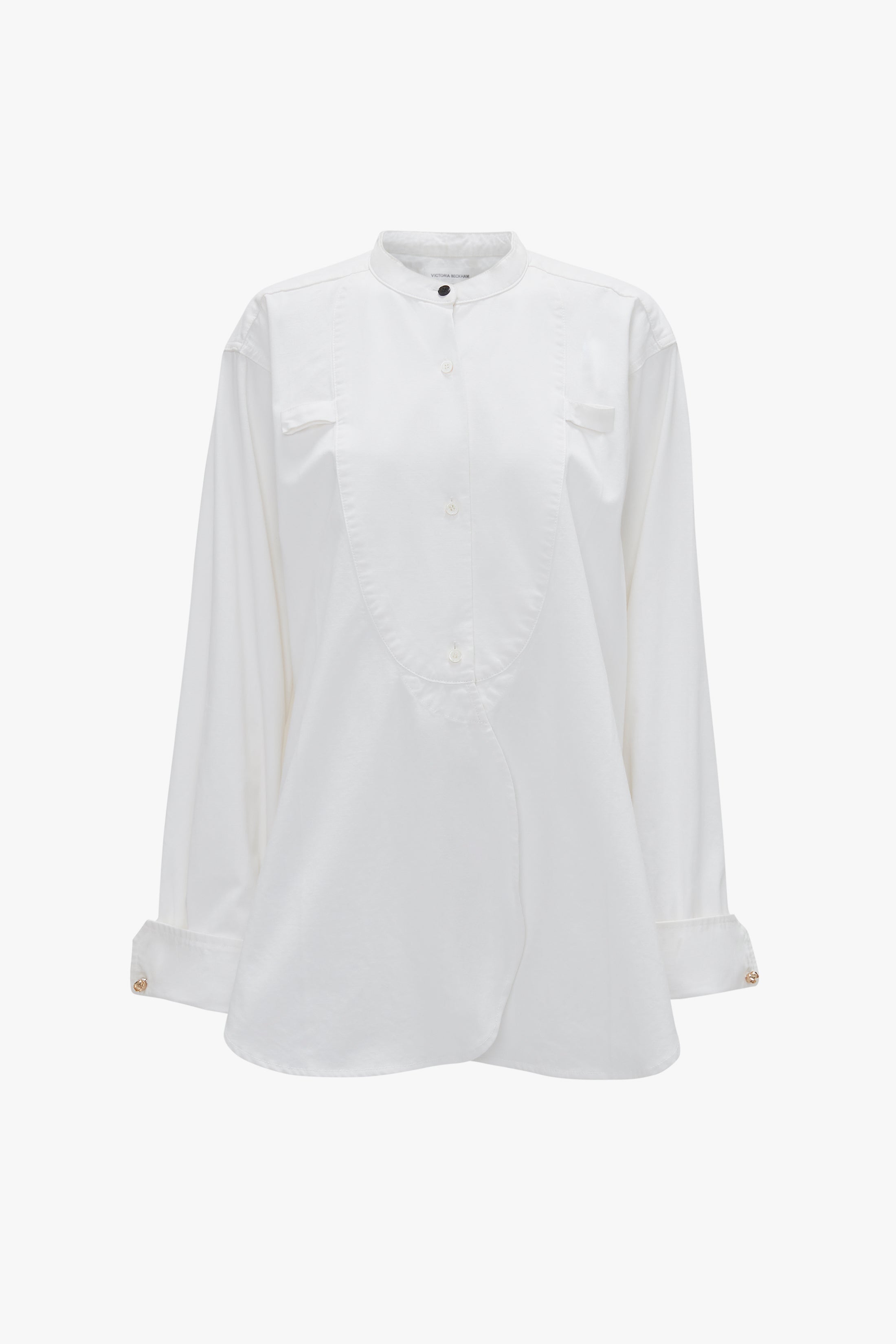 Bib-Front Tuxedo Shirt In Washed White