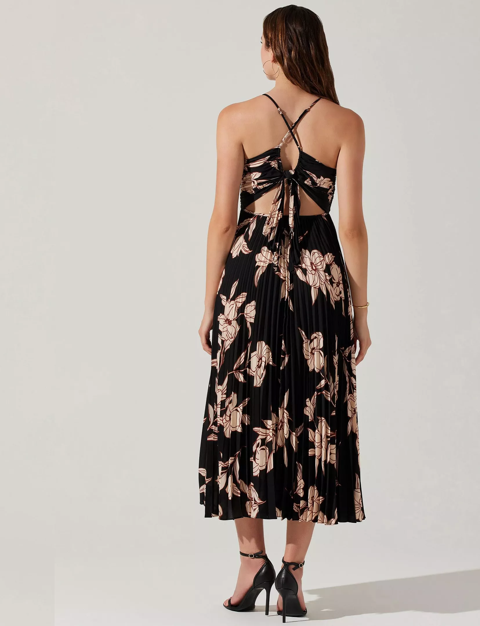 Blythe Midi Dress, Black Floral