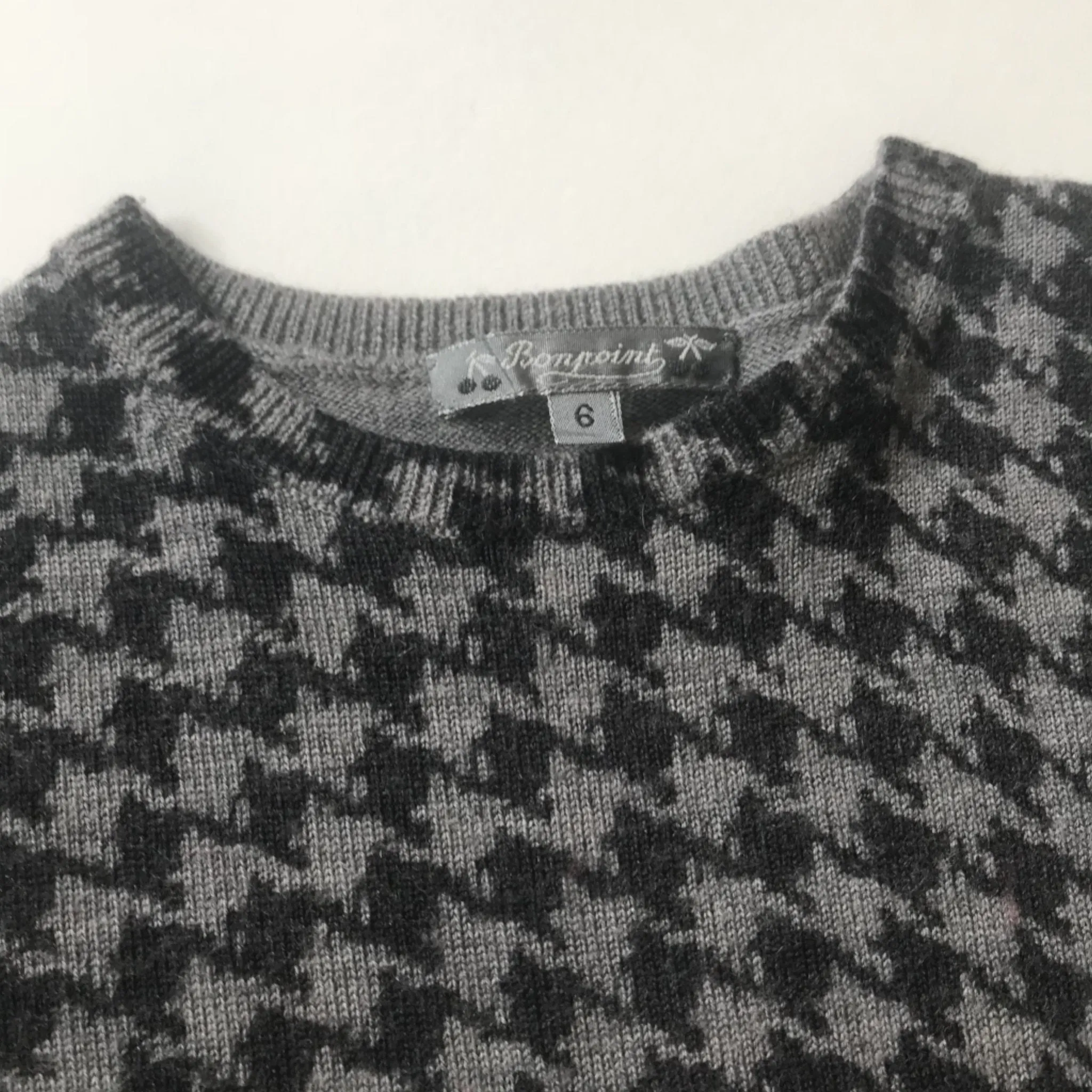 Bonpoint Wool/ Cashmere Mix Ombre Houndstooth Jumper: 6 Years