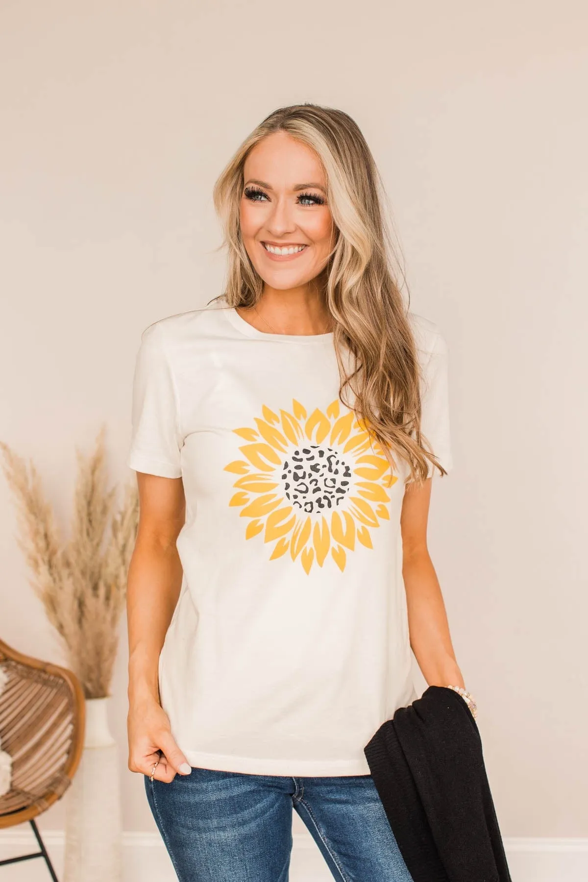 Bright Sunshiny Day Printed Top- White