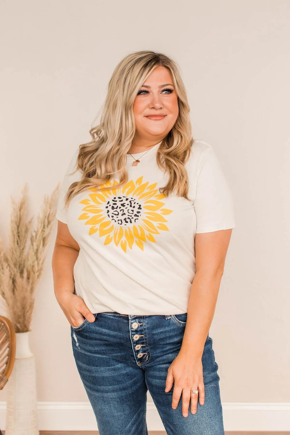 Bright Sunshiny Day Printed Top- White