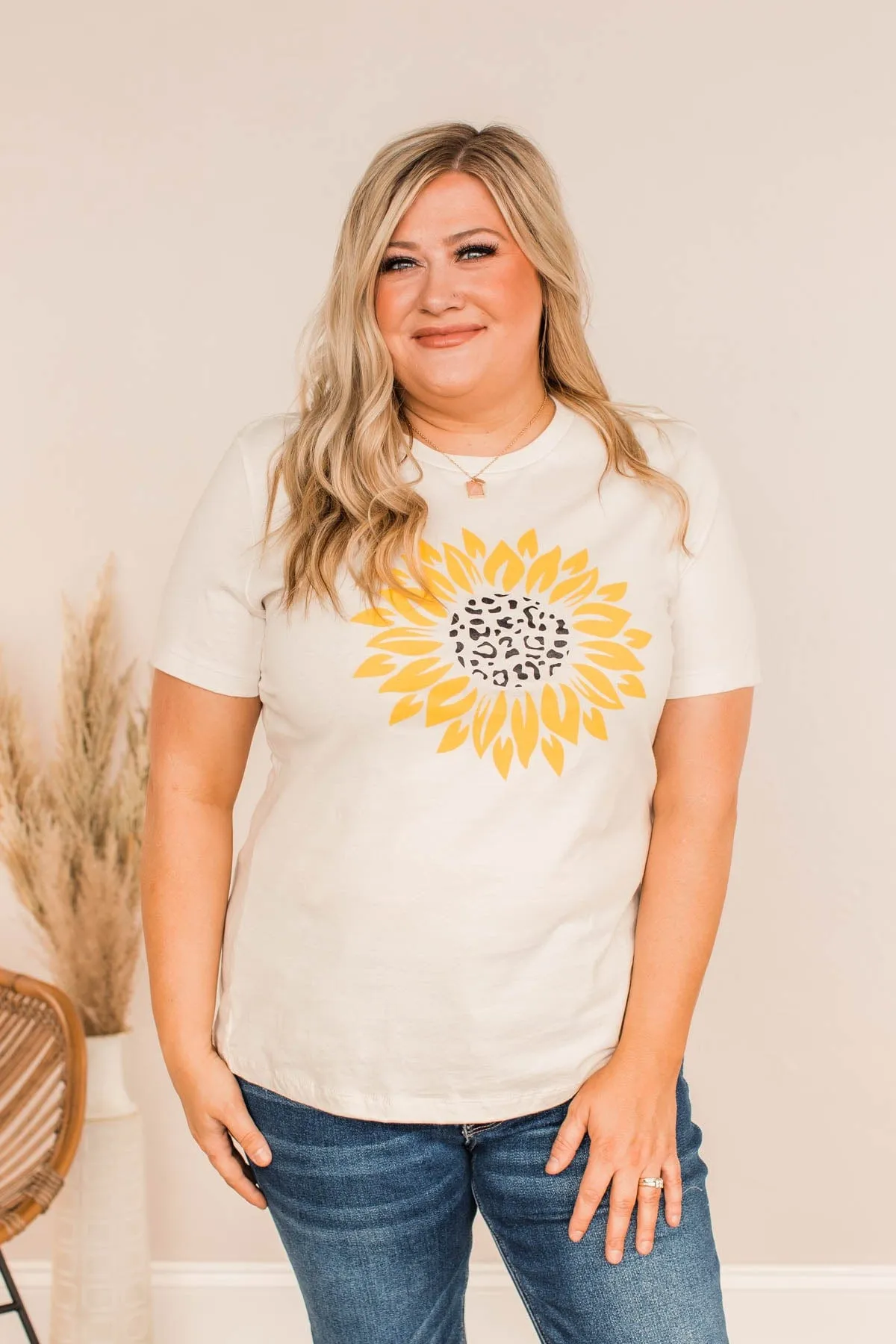 Bright Sunshiny Day Printed Top- White