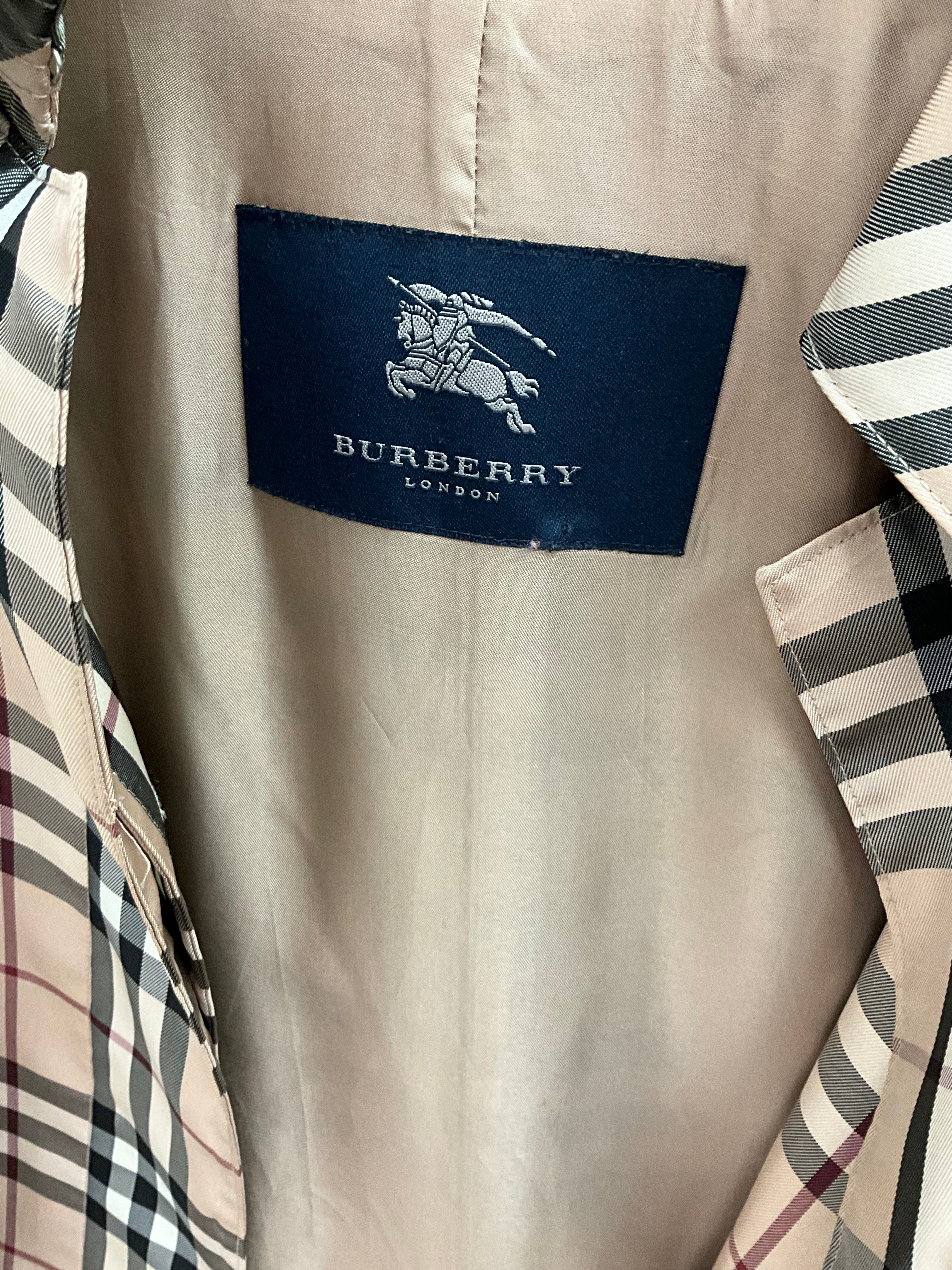 Burberry Check Belted Trench Coat Size M