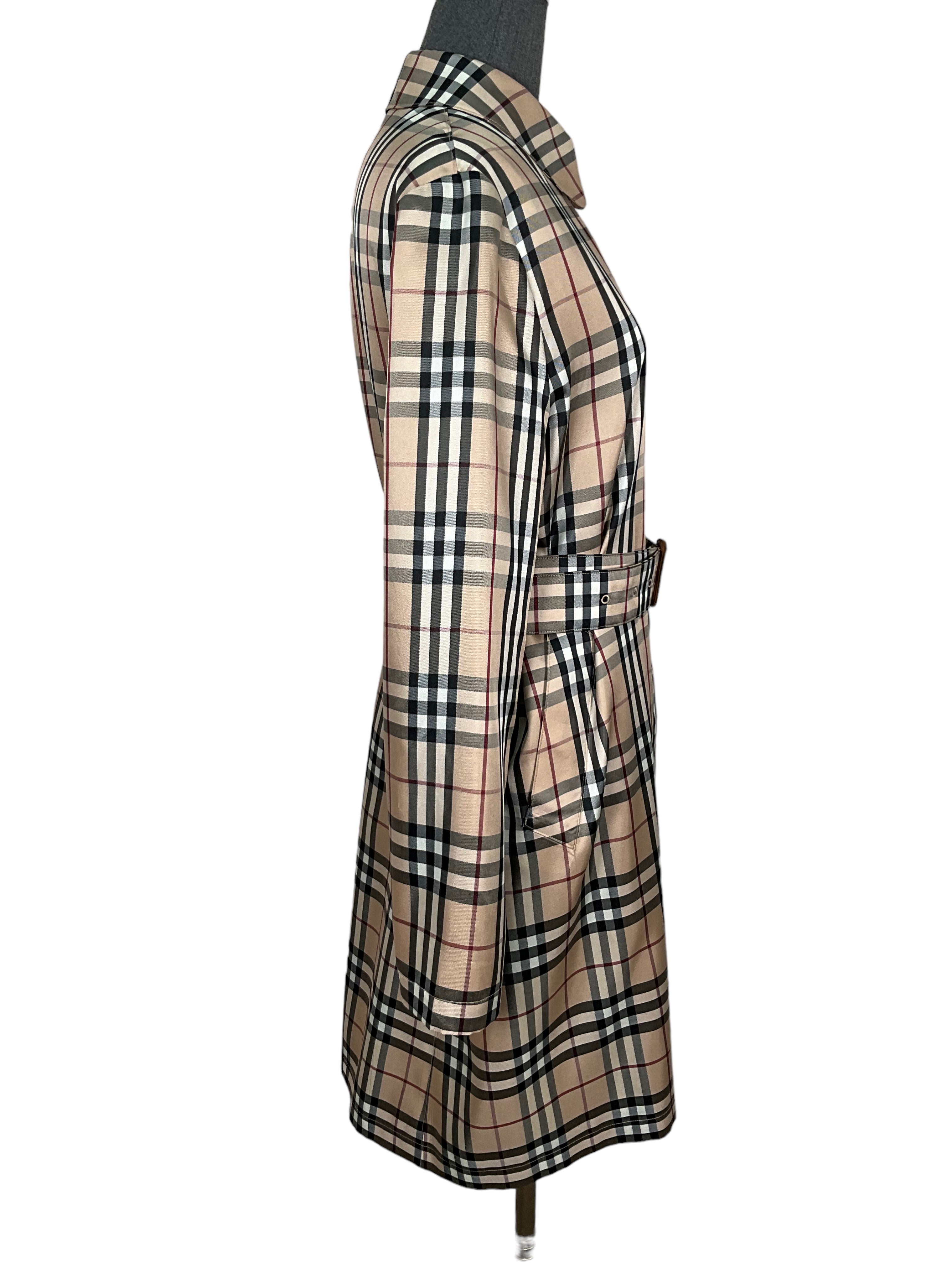 Burberry Check Belted Trench Coat Size M