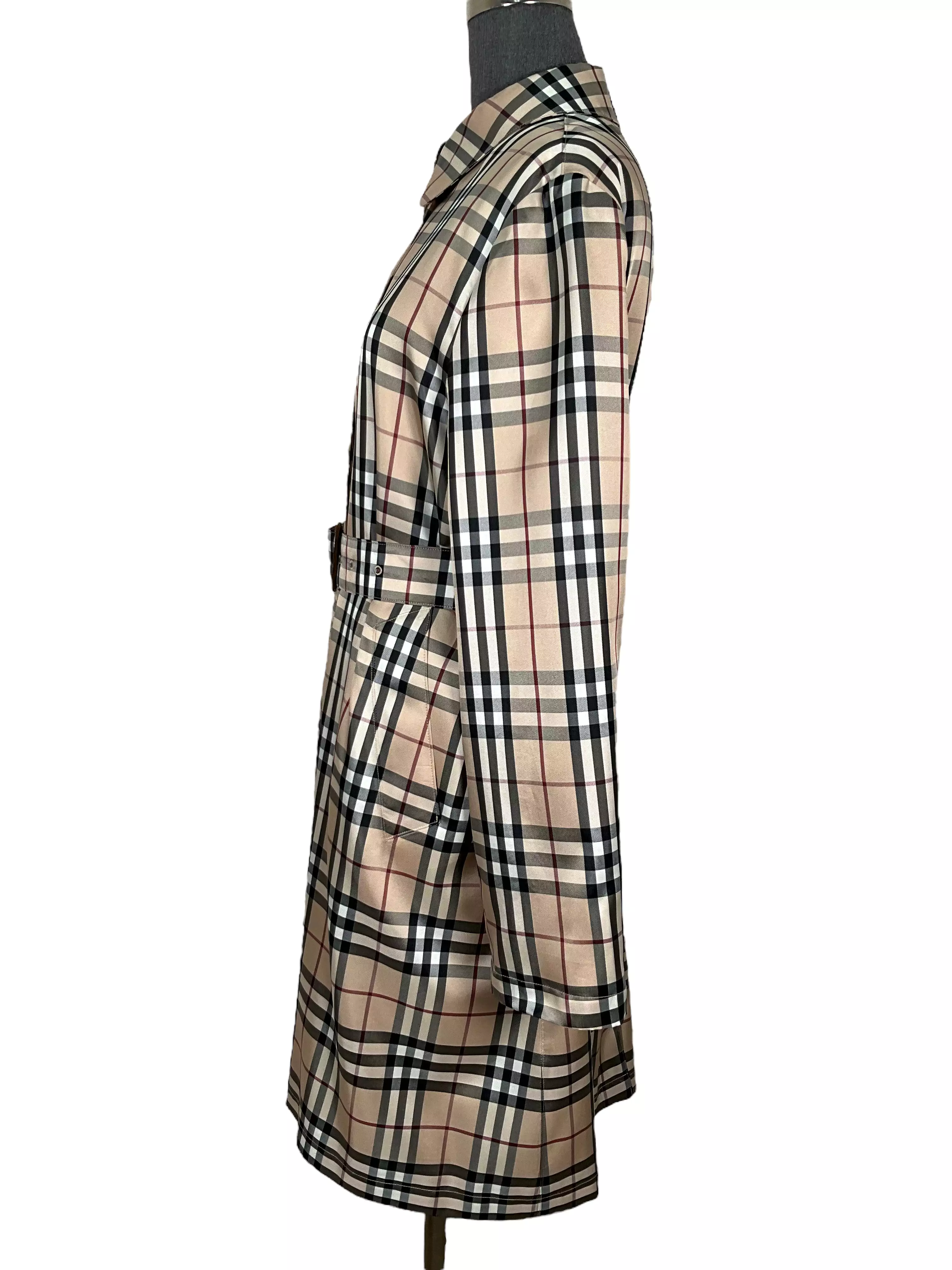 Burberry Check Belted Trench Coat Size M