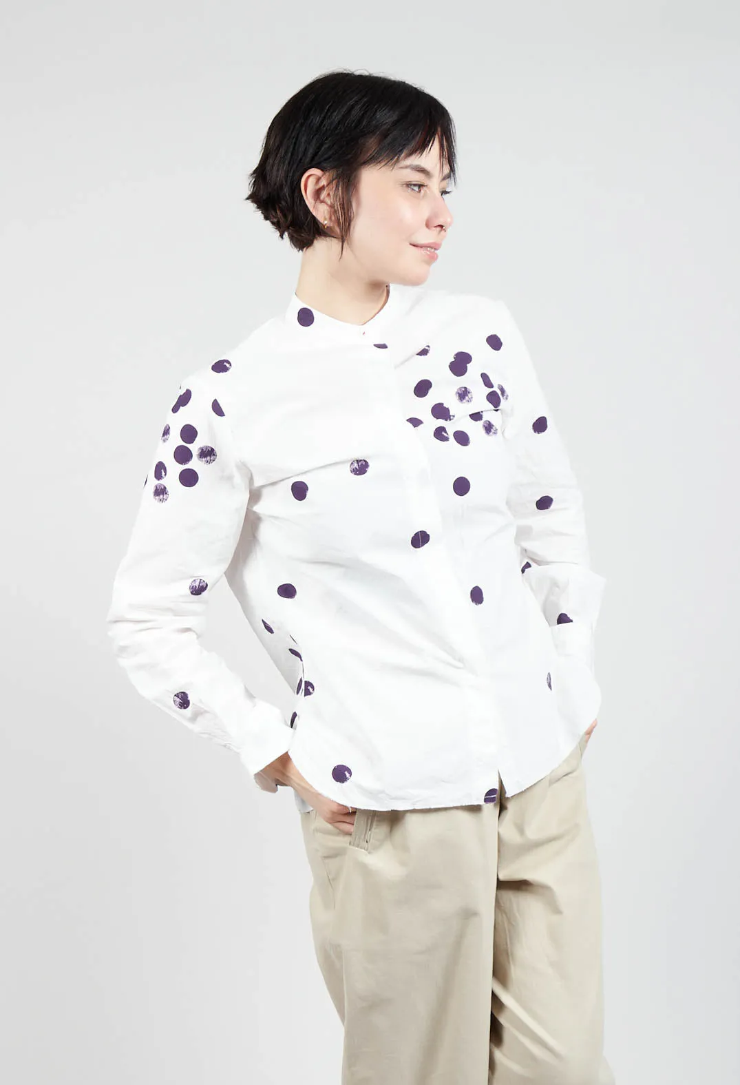 Cikita Print Shirt in Plum Dots