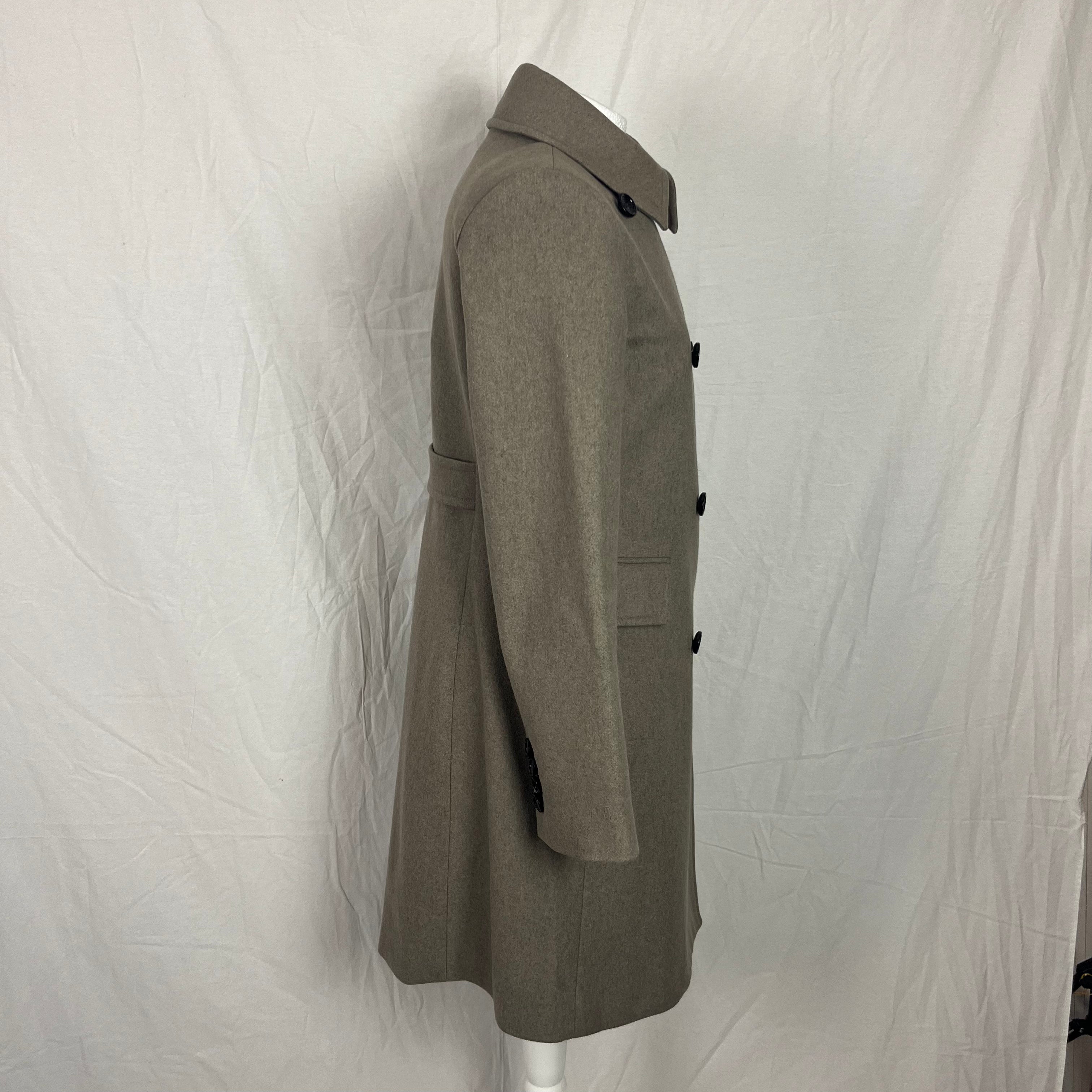 Club Monaco Greige Wool Mix Double Breasted Coat M