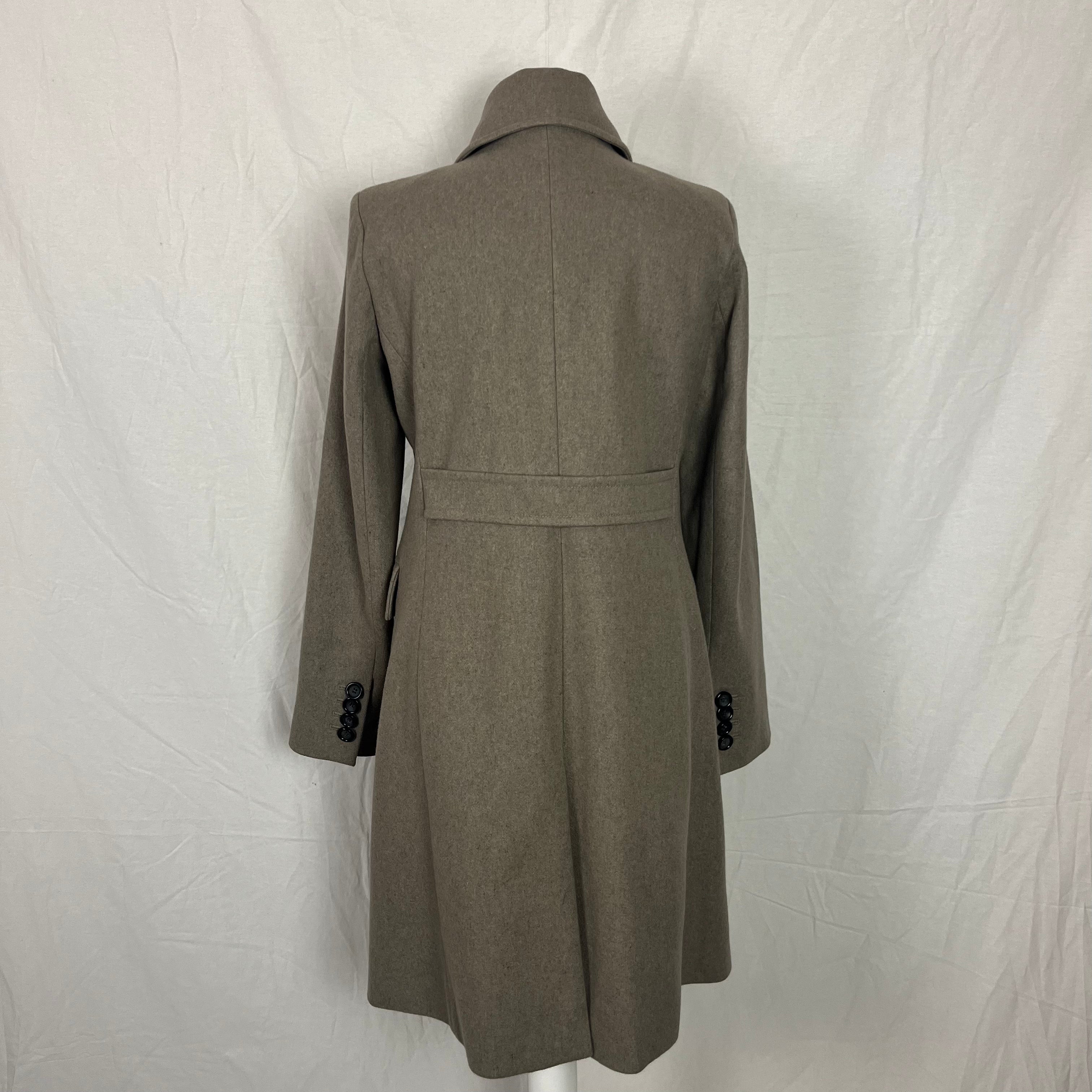 Club Monaco Greige Wool Mix Double Breasted Coat M