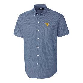 CUTTER & BUCK STRIVE WVU DIT-DAT PRINT SHORT SLEEVE