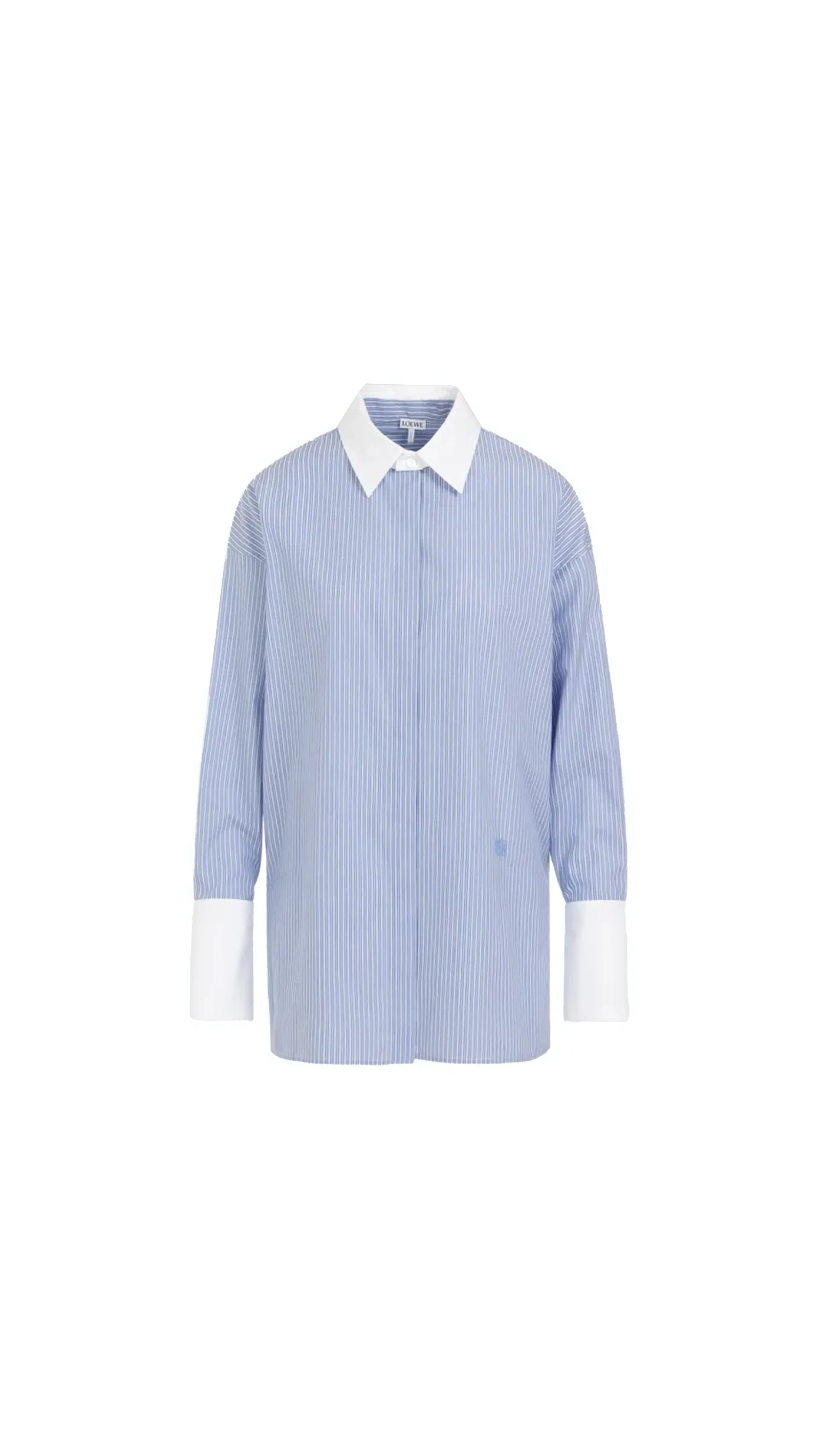 Deconstructed Shirt in Striped Cotton - Blue/White