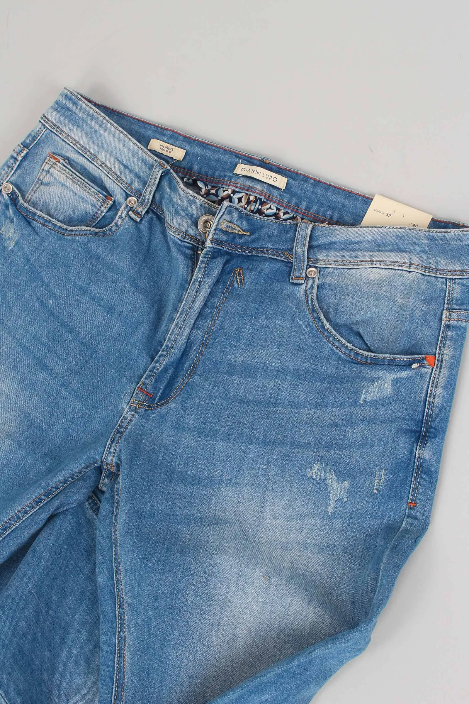 Denim Regular Micro Rotture Jeans