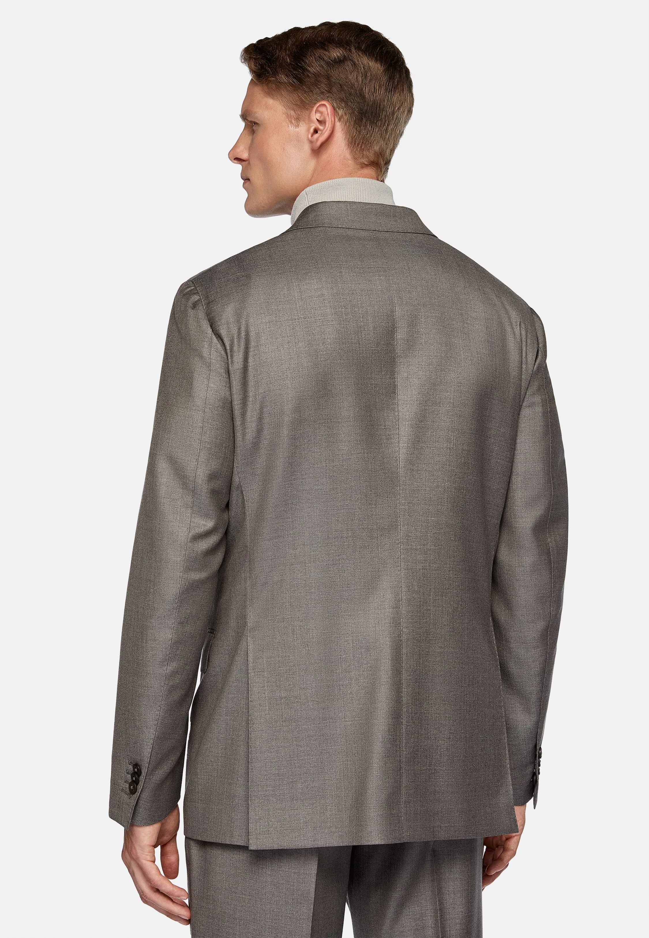 Double-Breasted Dove Grey Suit in Pure Wool