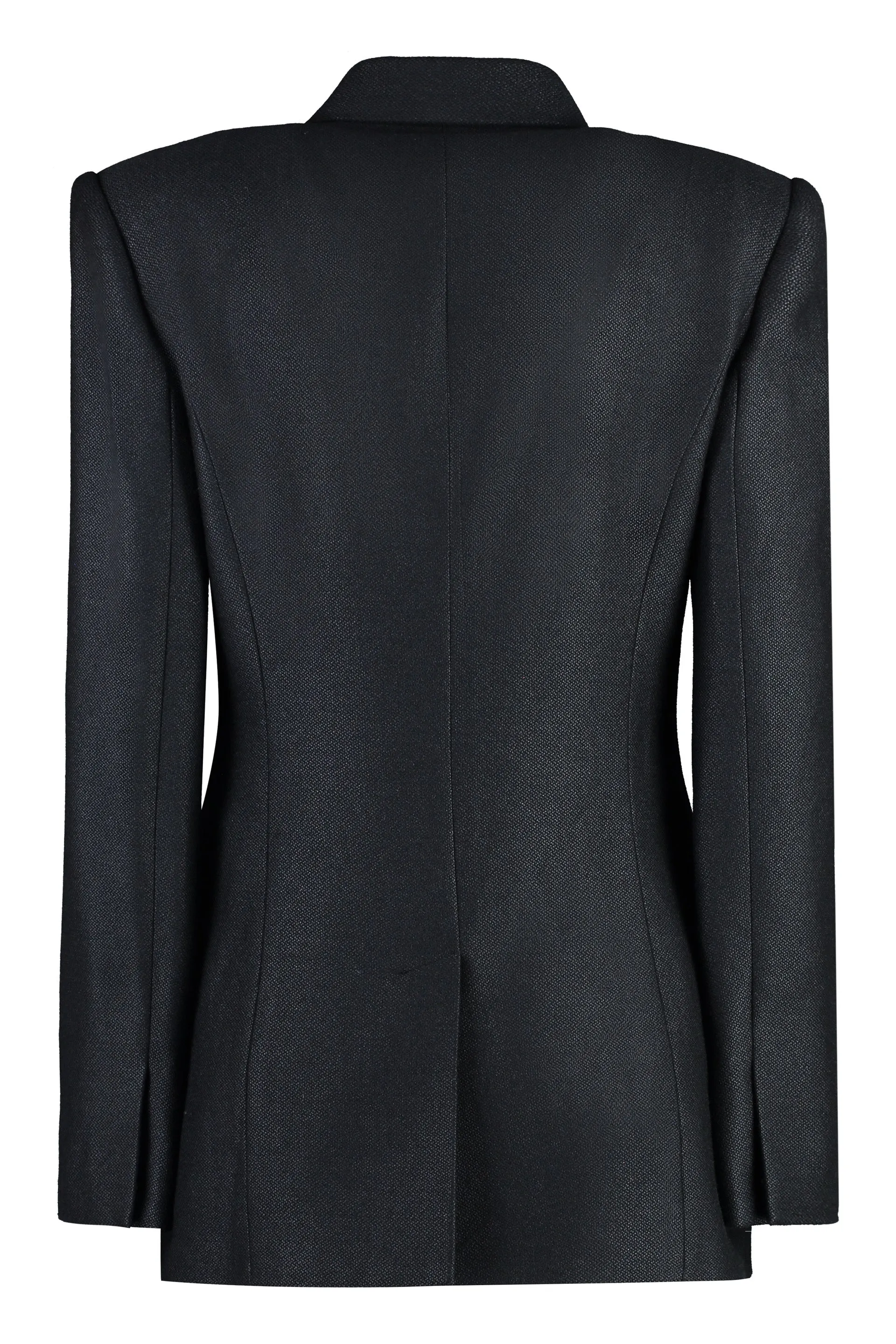 DOUBLE-BREASTED WOOL-SILK BLAZER