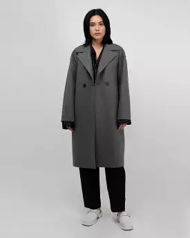 DROPPED SHOULDER DOUBLE BREASTED COAT / ASH MOULINE