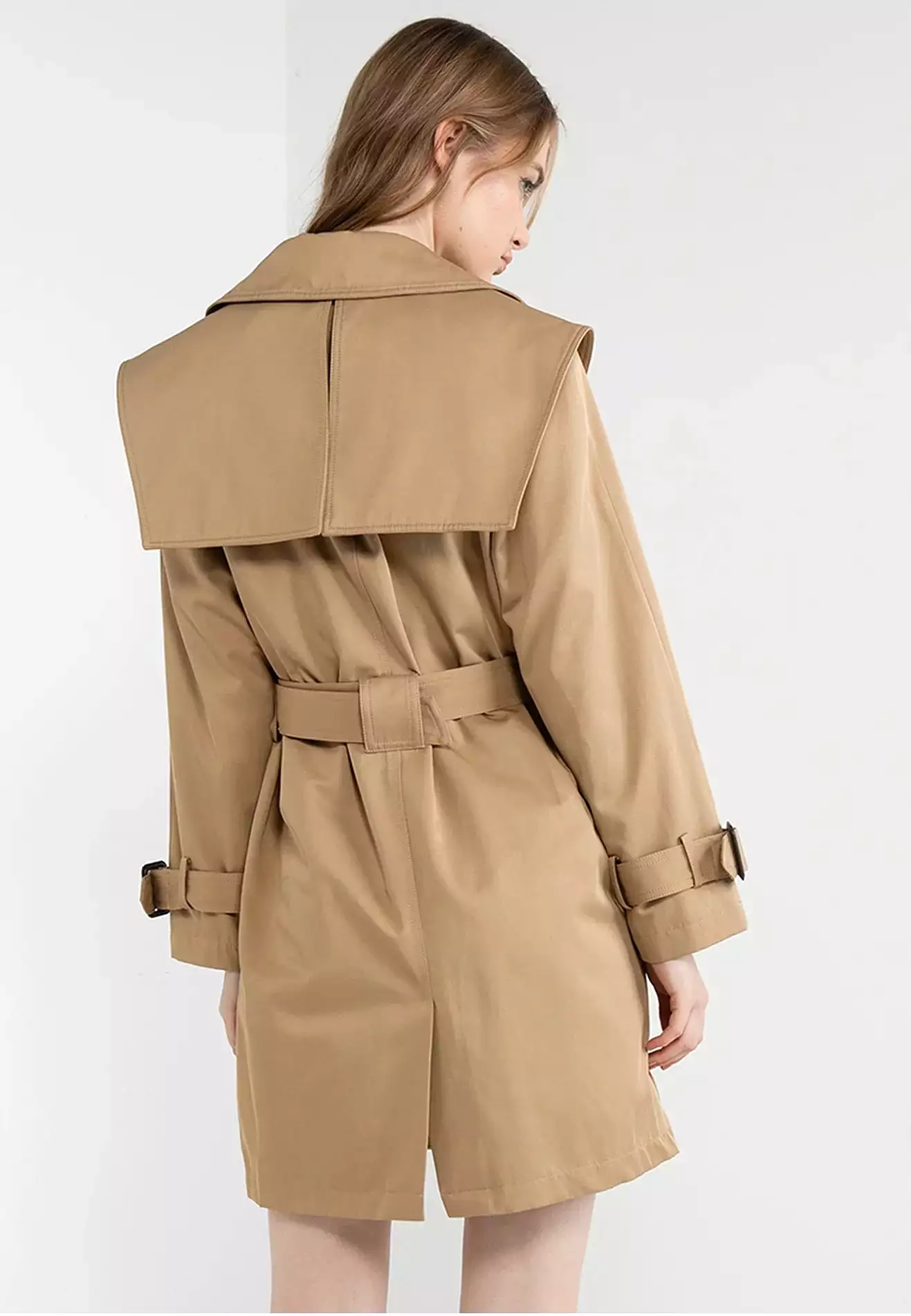 ELLE Apparel Double Breasted Belted Trenchcoat