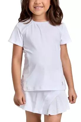 Girl's Short Sleeve - White Racquet - Sale