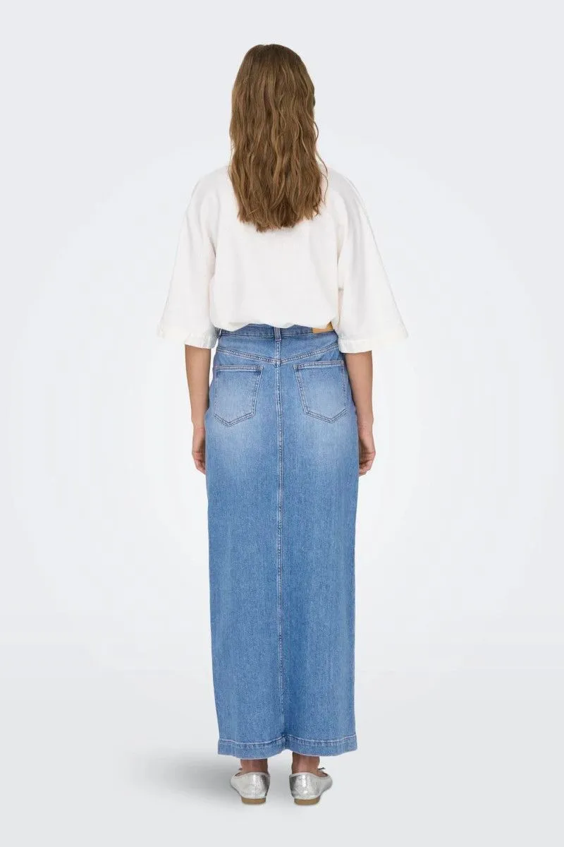 Gonna maxi in jeans donna Azzurro