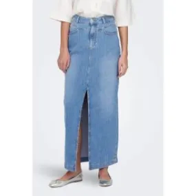 Gonna maxi in jeans donna Azzurro