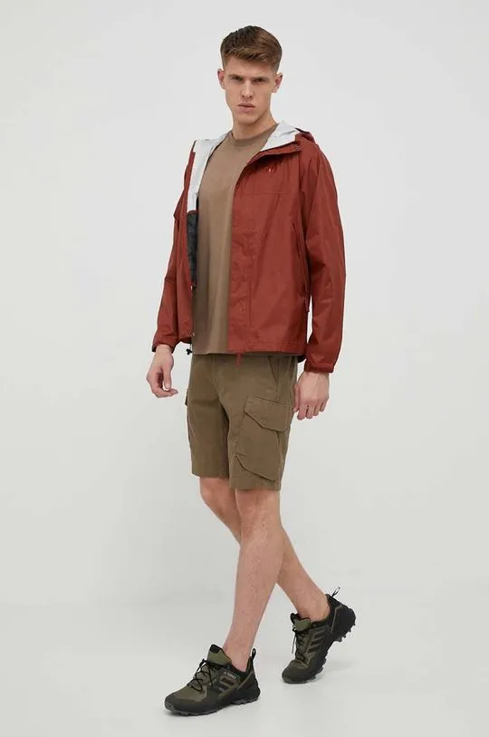 Helly Hansen rain jacket Loke men's brown color