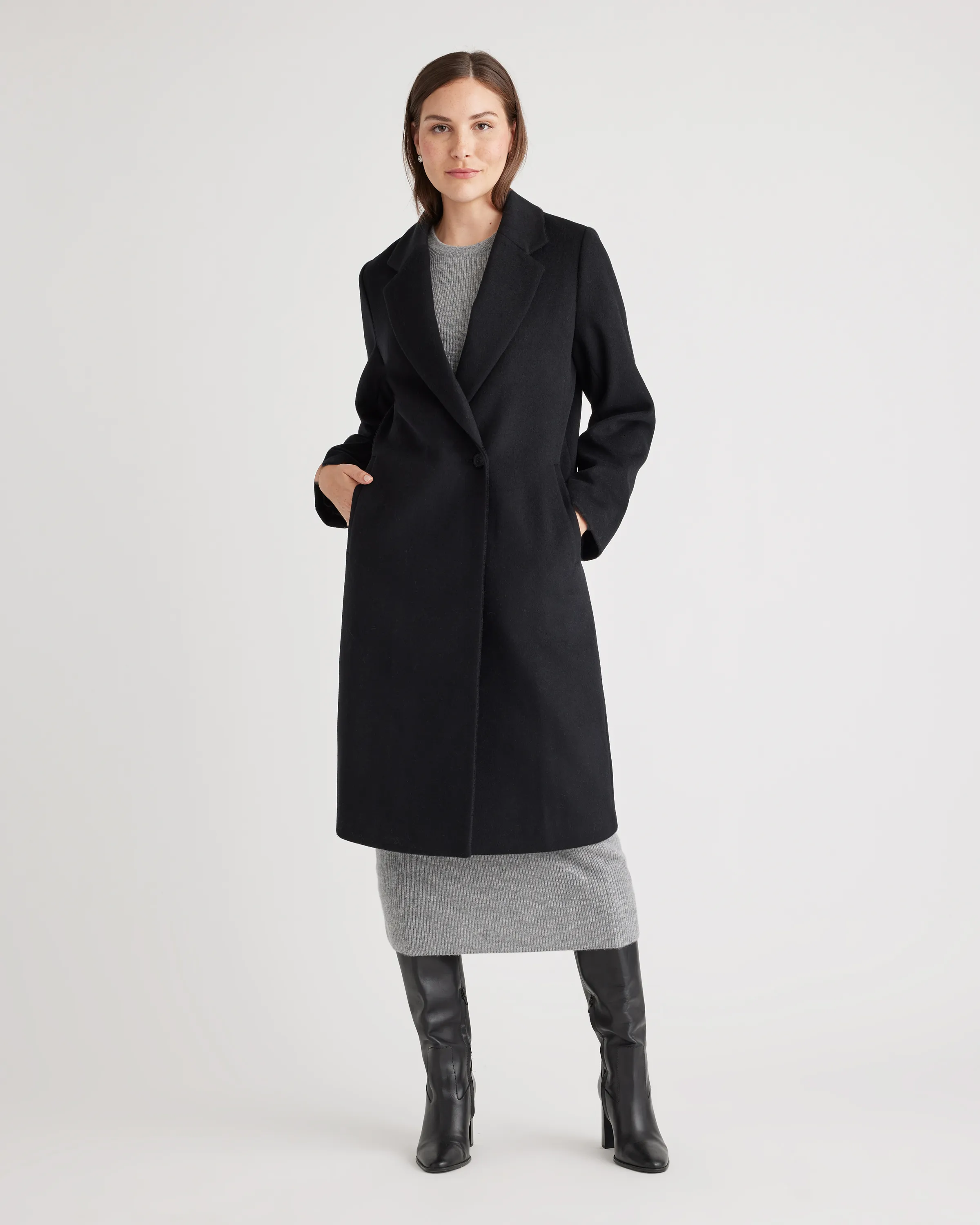 Italian Wool Classic Single-Breasted Coat