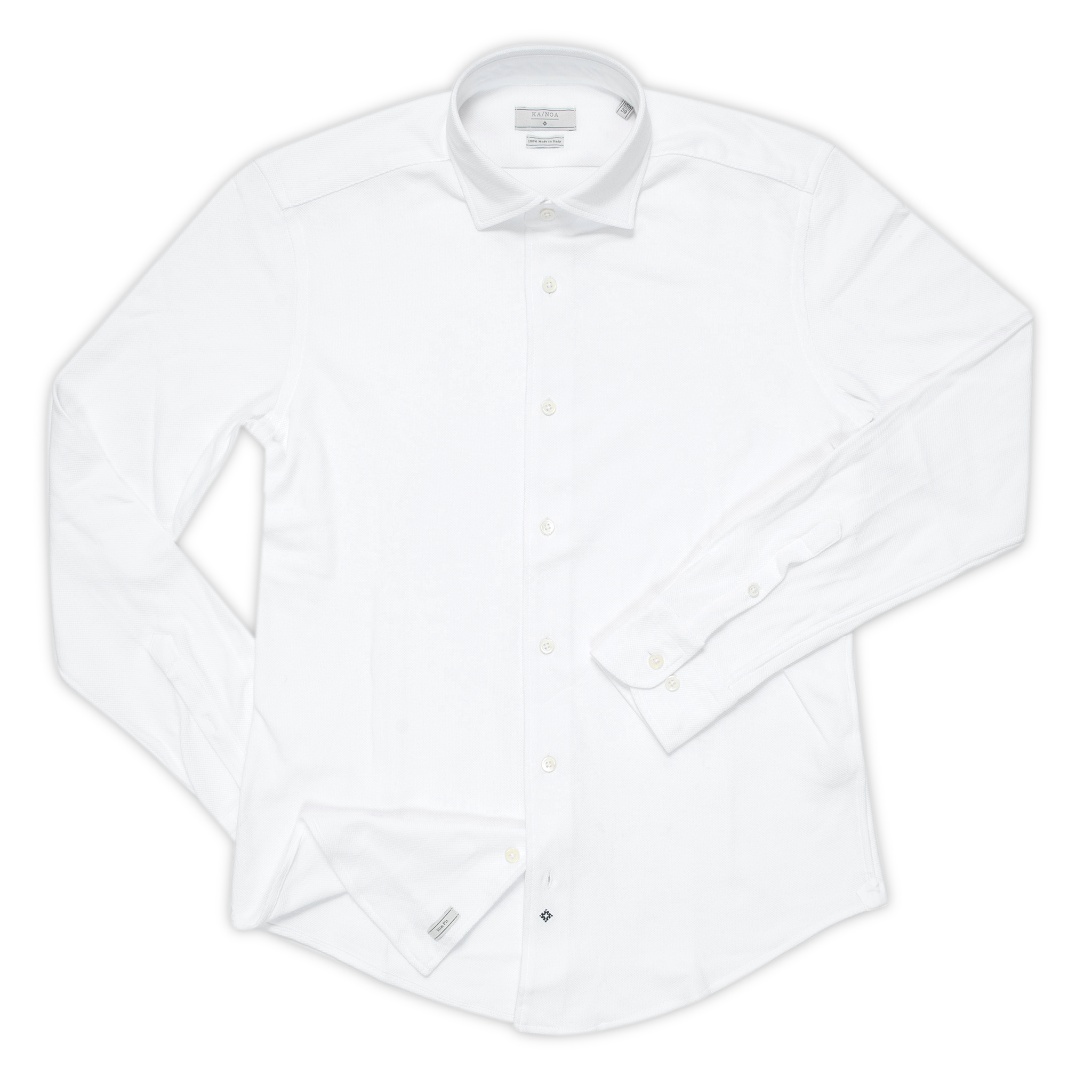 Jonas shirt in 100% yarn-dyed double piquet cotton (white)