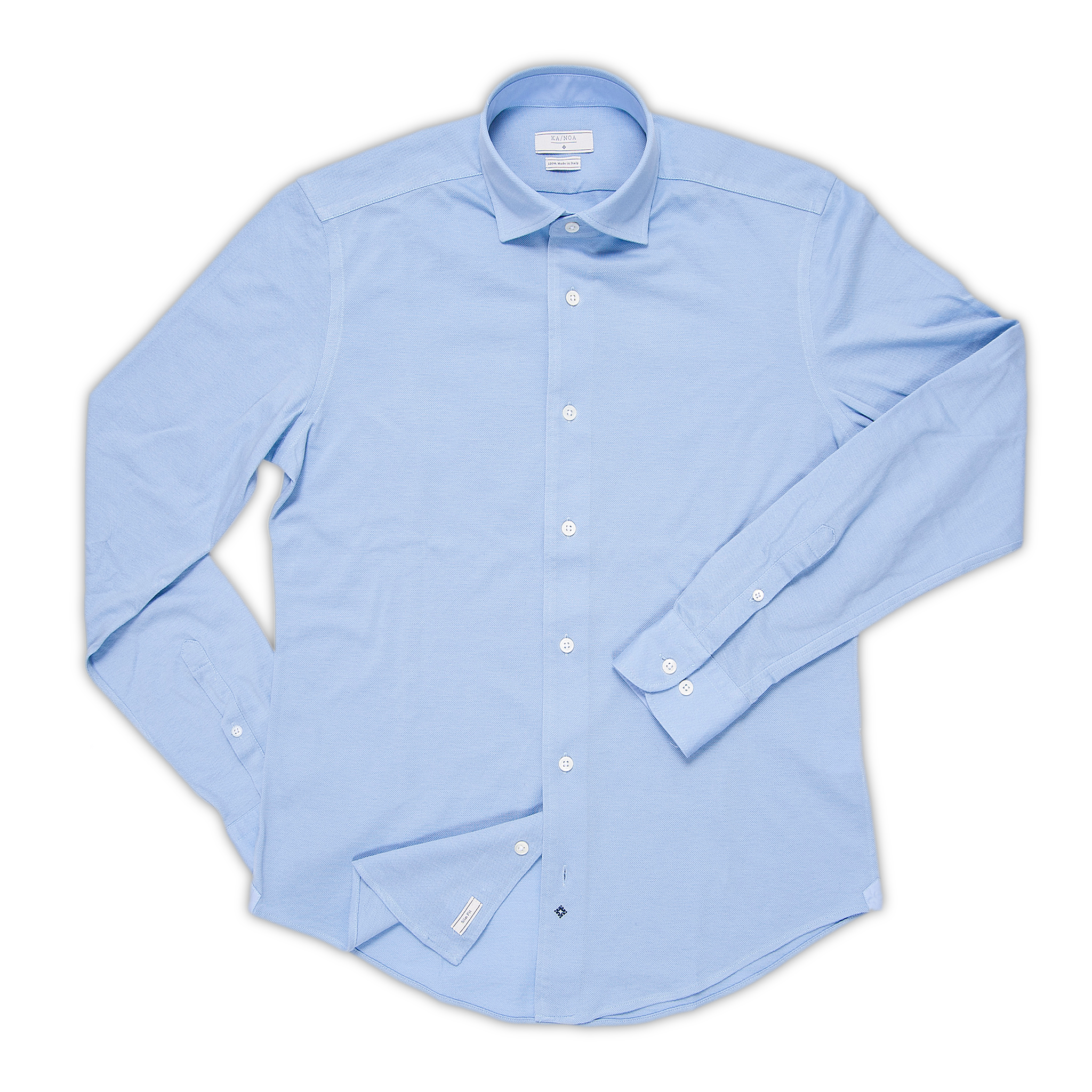 Jonas shirt in 100% yarn-dyed piquet cotton (air blue)