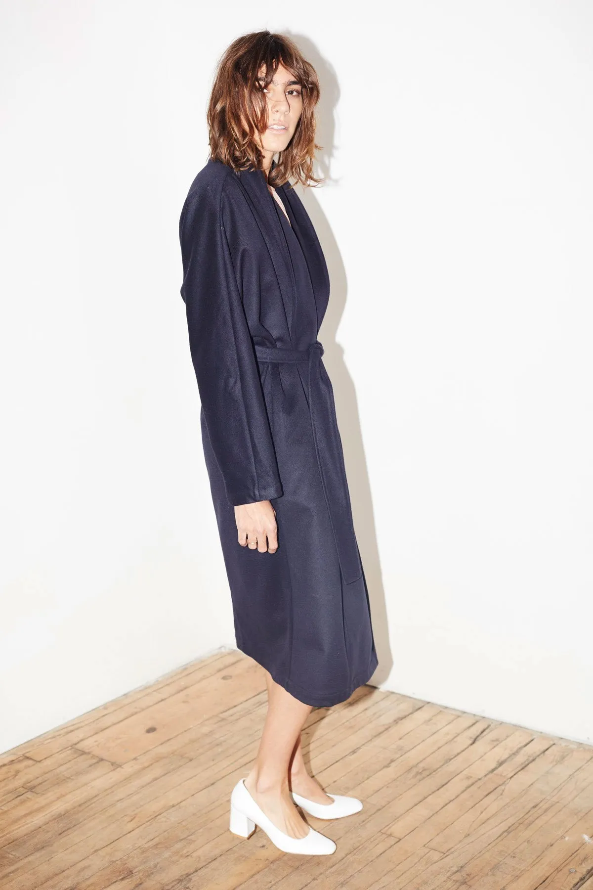 Kimono-Robe Coat - Midnight Blue 