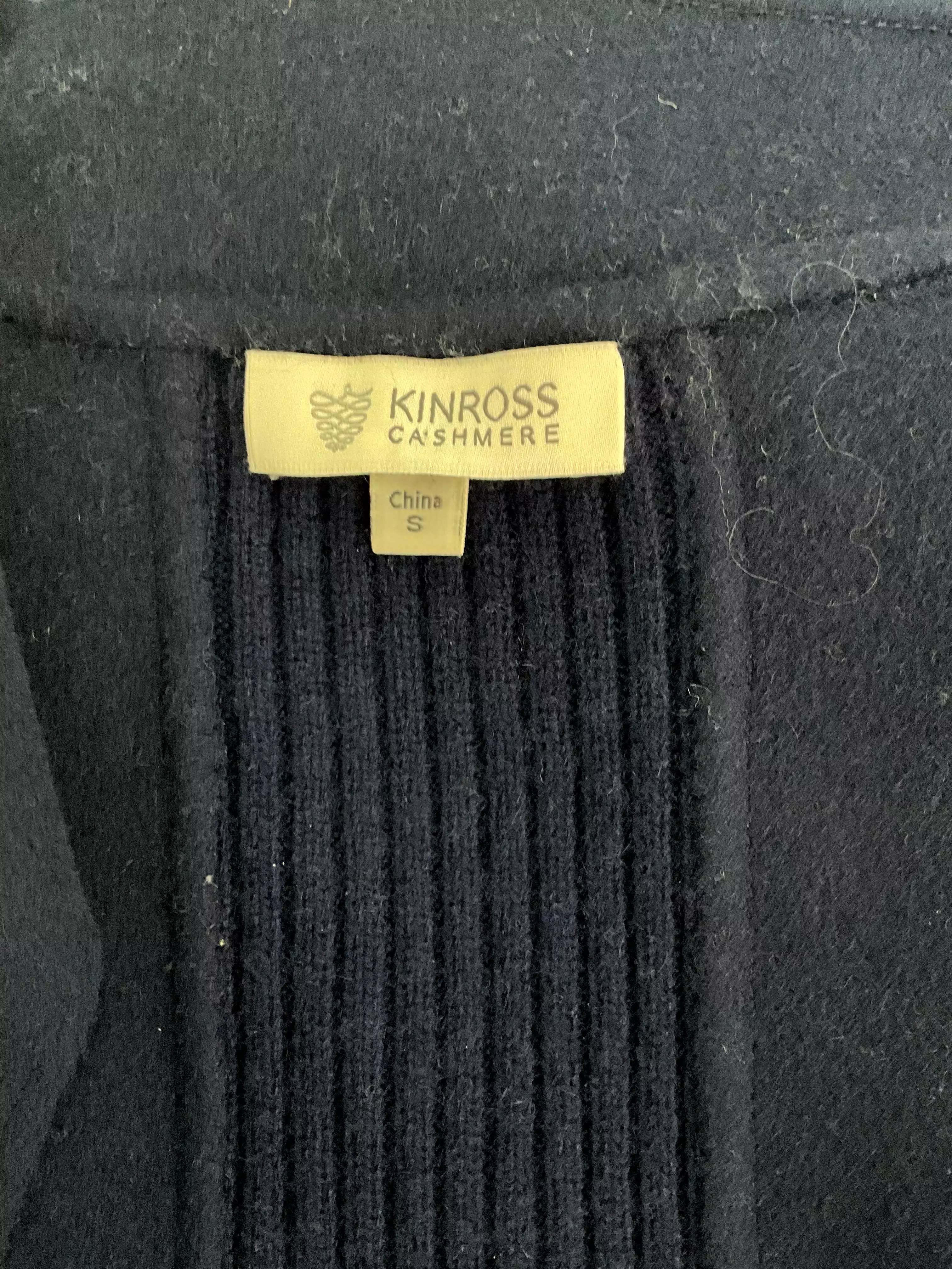 Kinross Cashmere Wool Navy Coat Size S