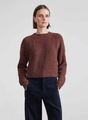 Liisa Textured Crop Sweater - Chocolate