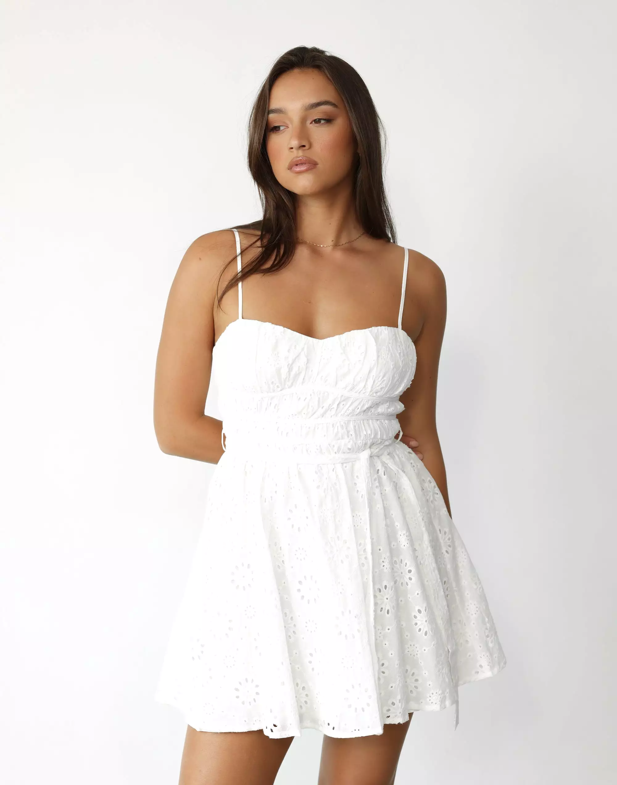 Lorraine Mini Dress (White)