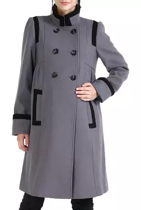 Momo Maternity Women's 'Madison' Double Breasted Wool Blend Coat