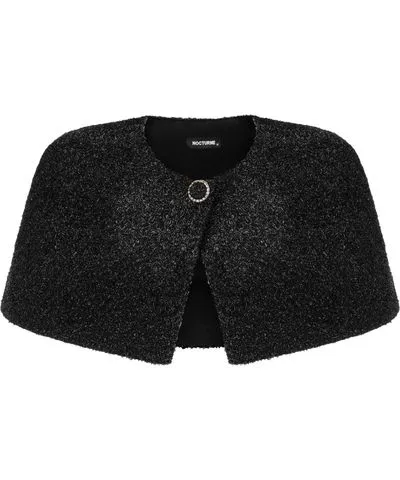 Nocturne Women's Black Padded Shoulder Bolero Jacket