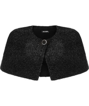 Nocturne Women's Black Padded Shoulder Bolero Jacket