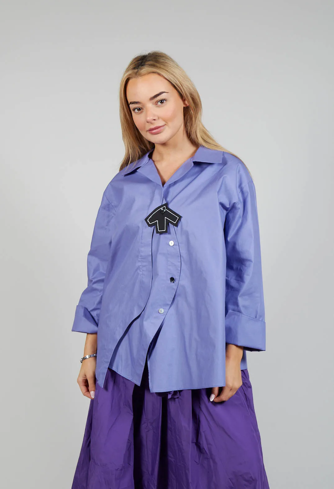 Open Collar Shirt in Purple