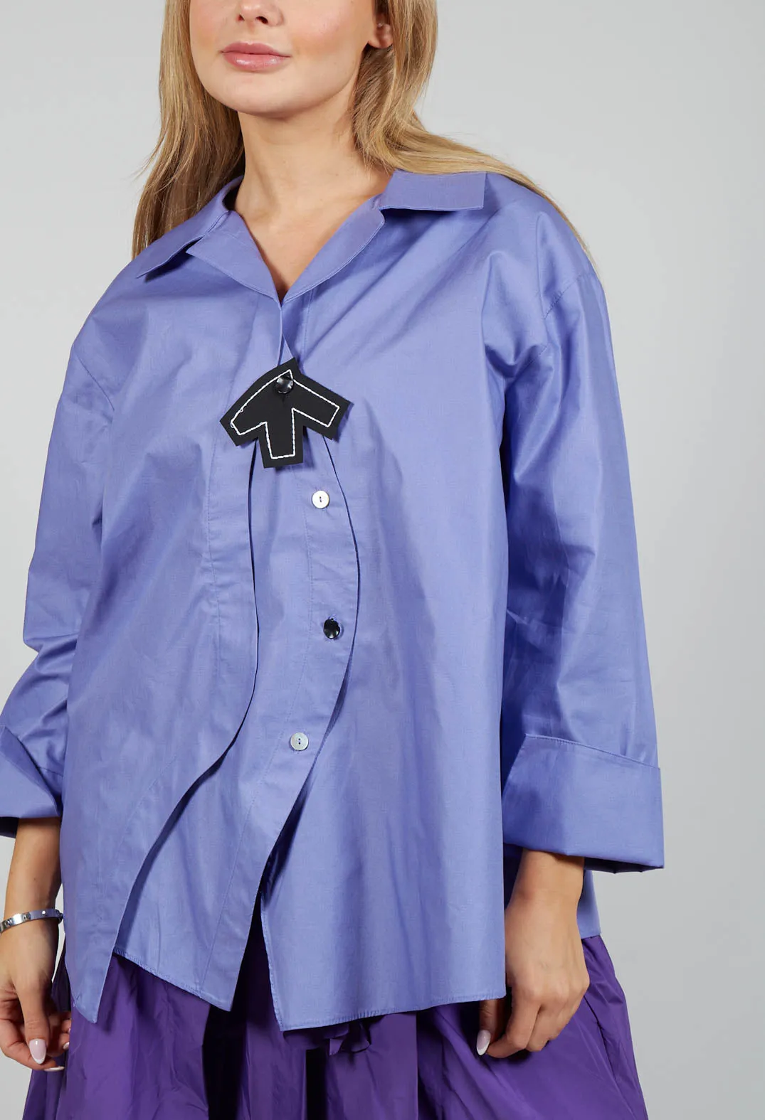 Open Collar Shirt in Purple