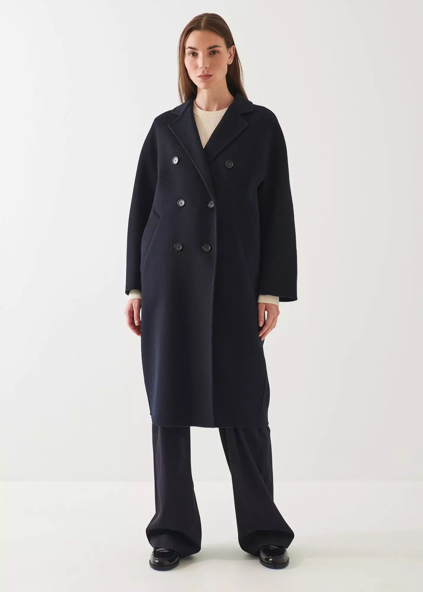 OVERSIZED DOUBLE BREASTED WOOL COAT