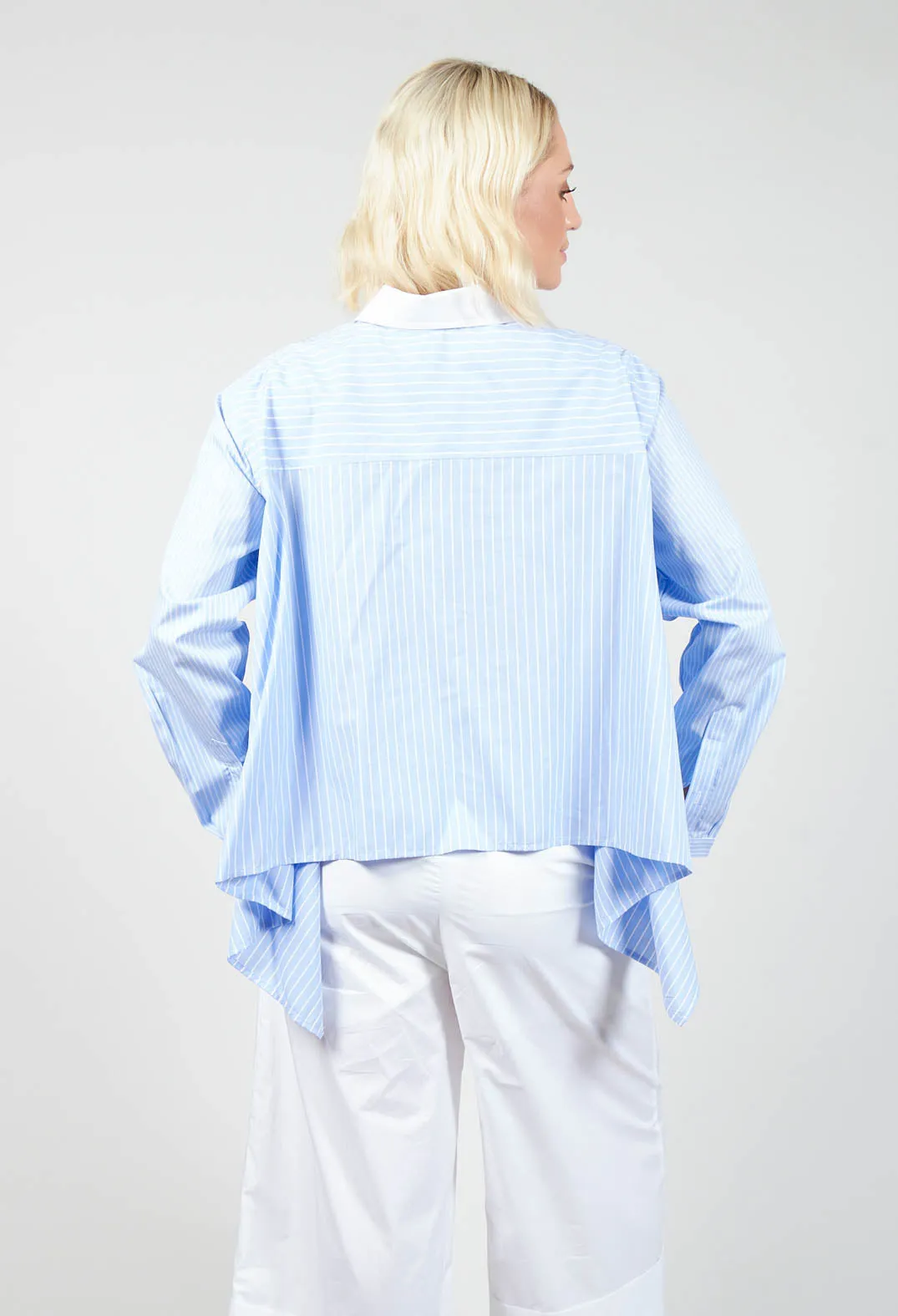 Pinstripe Shirt Ragno in Celeste