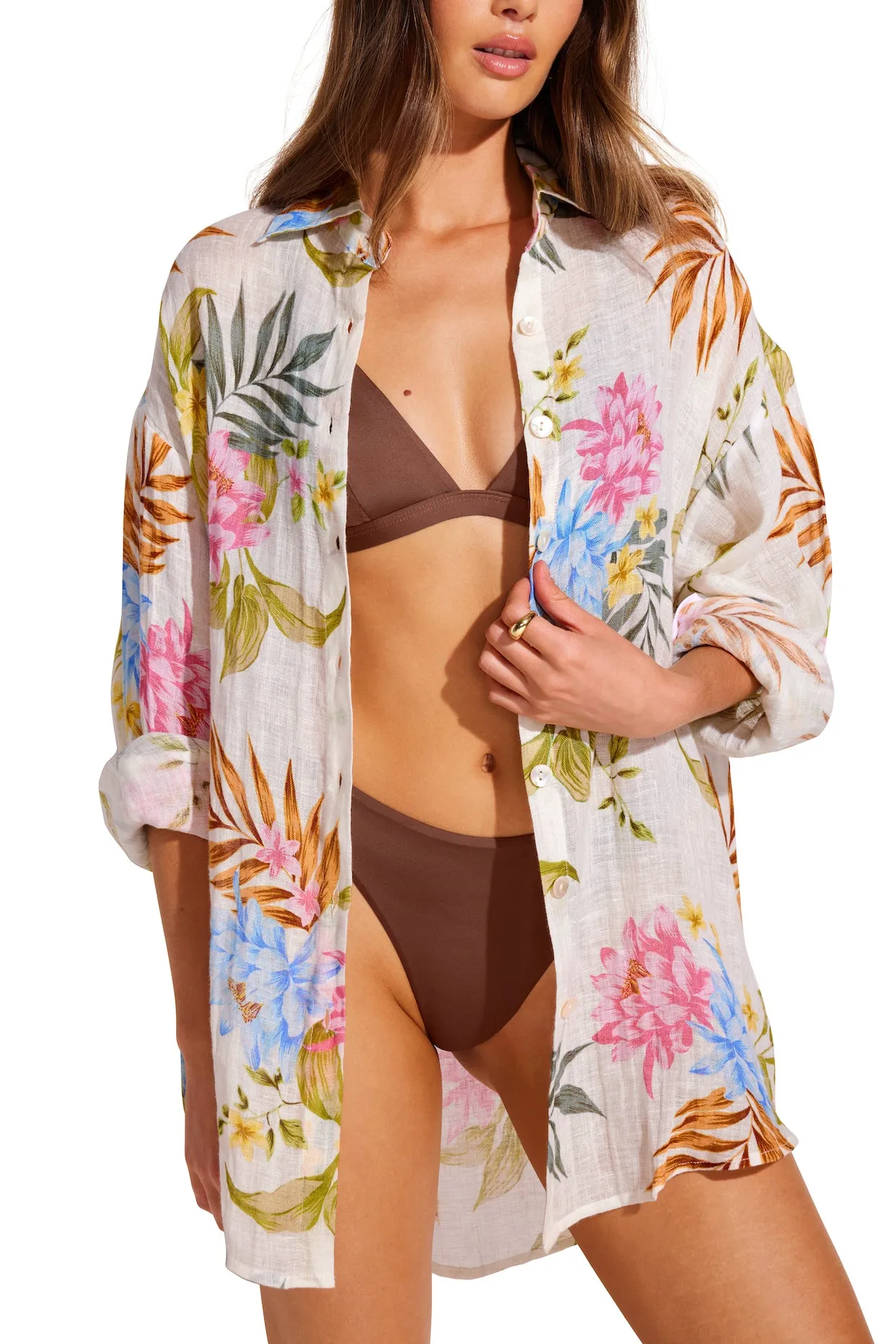 Playa Boyfriend Shirt in Summer Bloom