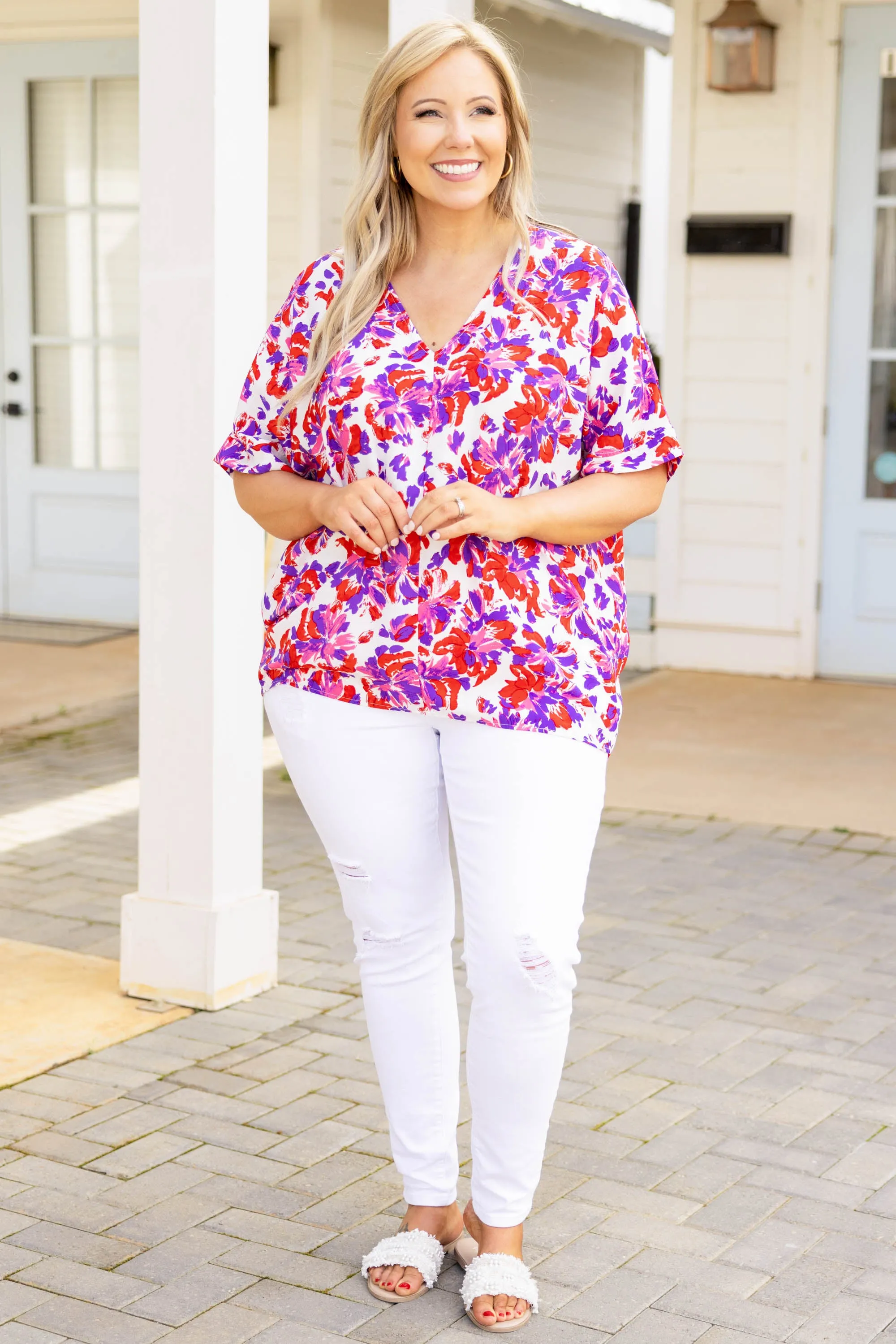 Pop Of Color Top, White