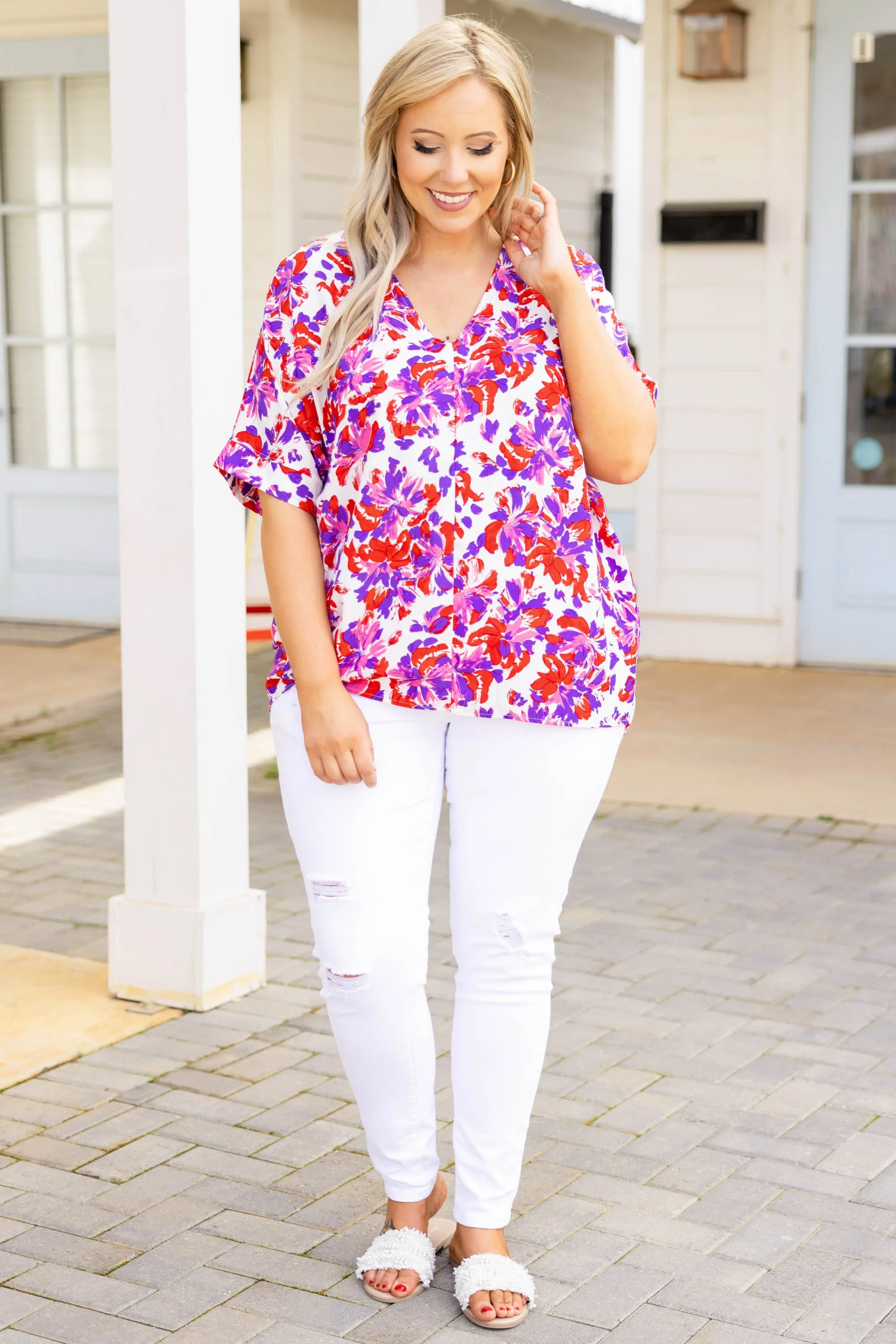 Pop Of Color Top, White