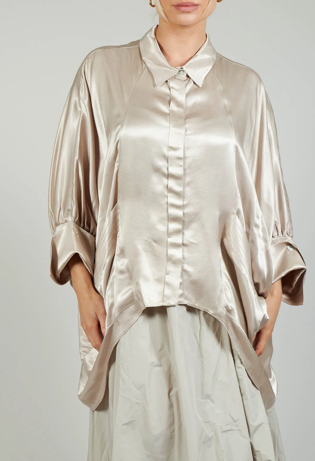 Satin Shirt in Rose Gold