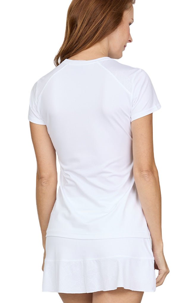 Short Sleeve Top - White Racquet - Sale