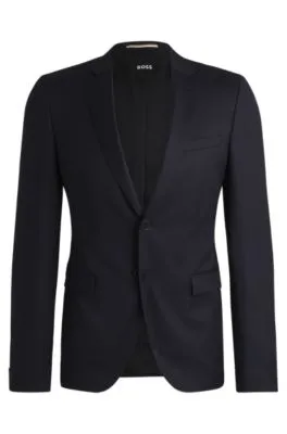 Single-breasted jacket in virgin-wool serge