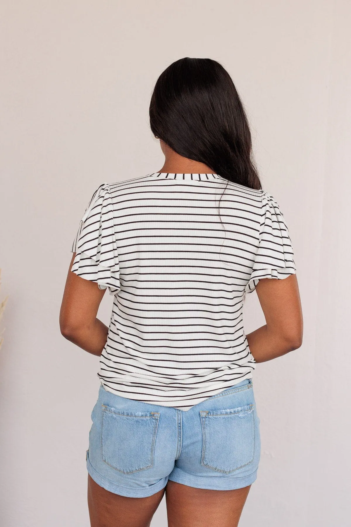 Soar Above The Rest Striped Top- White